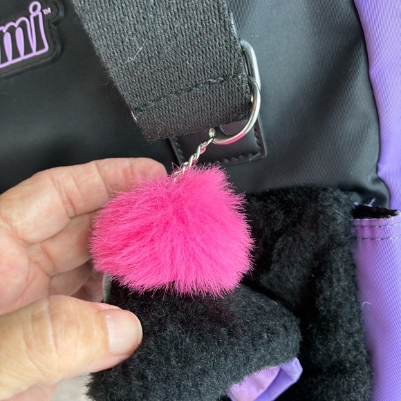 Kuromi Sanrio Fuzzy Face Pushkeen Backpack - Picture 10 of 15